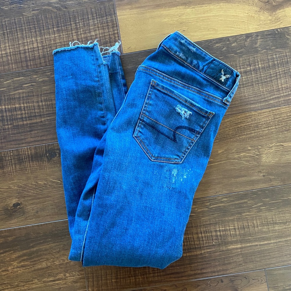 American eagle patched jeans